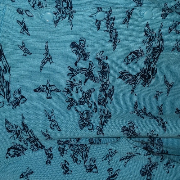 LLBean Women's Size XL Reg 100% Cotton Duck Print Button Front Cardigan Sweater - Picture 4 of 11